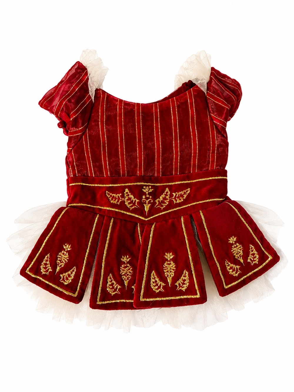 American Girl Ruby Ballet Dress 2008 Red Velvet Gold Trim 18” Doll Dress Retired